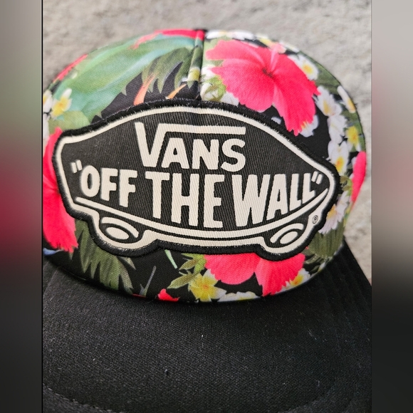 Vans Off The Wall Unisex Snap Back Trucker Hawaiian Print Floral Hat - Picture 9 of 9